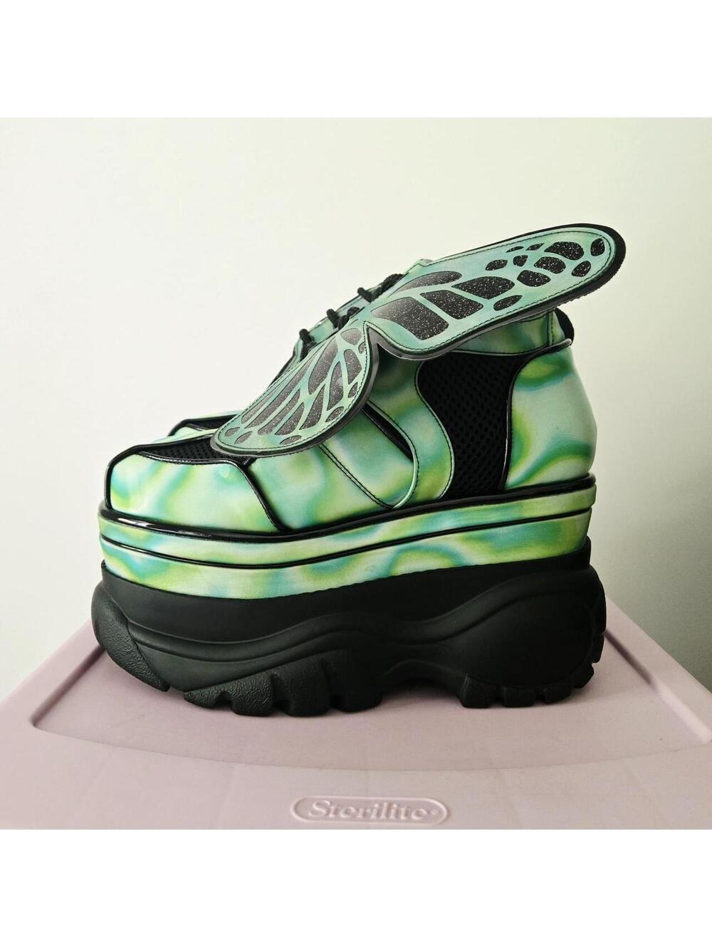 ☢️ Club Exx X Dolls Kill Transformed By The Beat Butterfly Platform Sneakers 🦋 - Picture 4 of 6